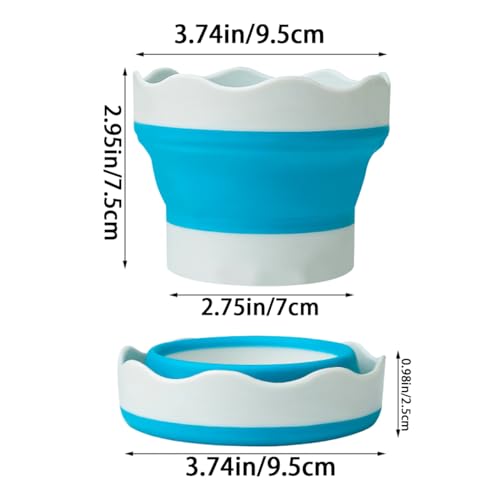 4 PCS Collapsible Paint Brush Washer Multifunctional Collapsible Bucket Foldable Water Cup Portable Silicone Washing Bucket Brush Holder Mini Foldable Washing Buckets for Watercolor Oil Painting - color: Blue, Green