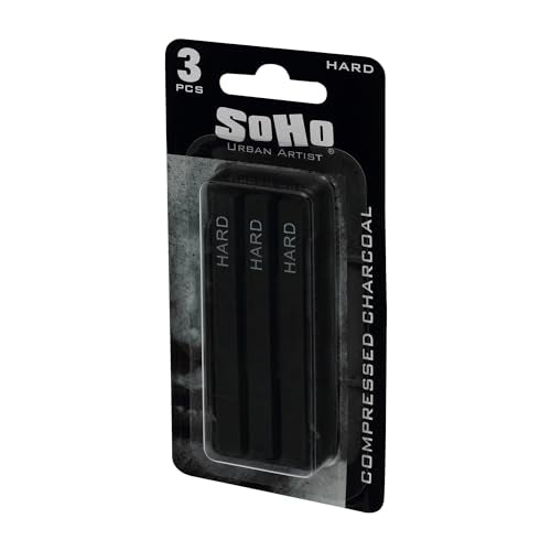 SoHo Urban Artist Compressed Charcoal Sticks, Pack of 3 - size: 3 Pack, style: Hard