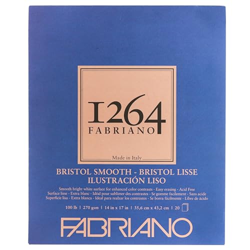 Fabriano 1264 Bristol Pad, Smooth, 14" x 17" - size: 14 x 17