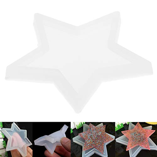 Glossy Five-Pointed Star Ornaments Silicone Epoxy Resin Mold Keychain Pendant Jewelry for Valentines