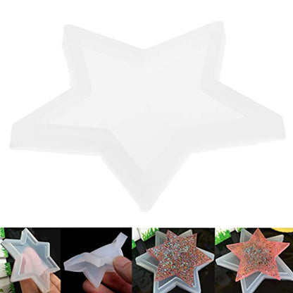 Glossy Five-Pointed Star Ornaments Silicone Epoxy Resin Mold Keychain Pendant Jewelry for Valentines