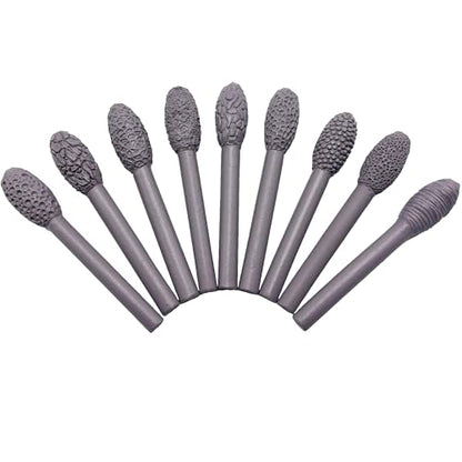 Luxzio Clay Texture Roller Set, Oval Clay Modeling Pattern Rollers, 9PCS | Texture Tools with Ergonomic Handles for Polymer Clay, Pottery, Ceramics, Sculpting, Painting and DIY Crafts