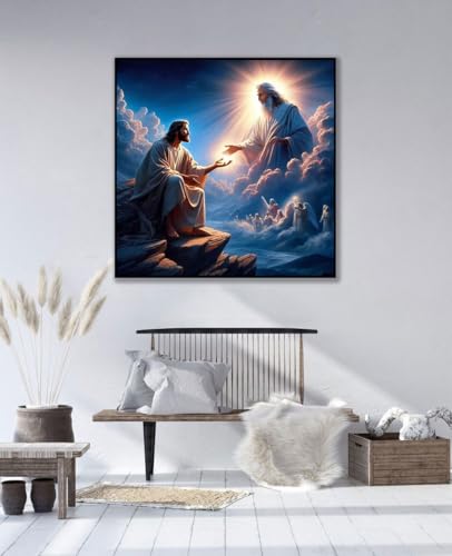 CHWGLFGG 5D Jesus Diamond Art Kits for Adults Beginners 12x16inch - color: JK453-A