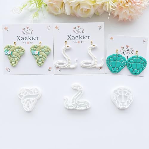 8-Piece Snake Themed Clay Cutters Set - Reptile & Serpent Shapes for DIY Earring Making, Polymer Clay Jewelry Craft, and Gothic Style Modeling Accessories - color: M color