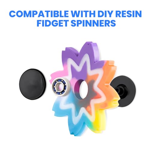 NiArt Fidget Spinner Bearings with Caps 24 Pack, Chrome Steel DIY Set - size: ONLY 24 BLACK Cap Bearings
