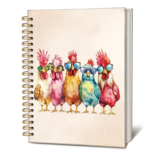 LIANGW Funny Chicken Notebook Journal Gifts for Funny Chicken Lovers | Cute Animal Notebook Journal for School Women Teen Girls Kids, Hardcover Spiral Notebook 5.5x8.3 Inch - color: 01-funny chicken (kids)
