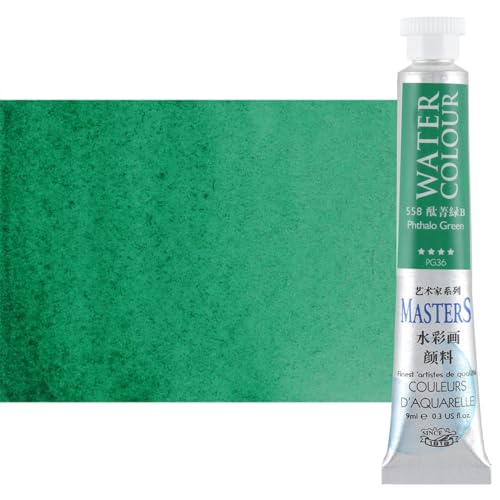 Marie's Masters Quality Watercolor Paint - Greens, 9 mL (Set of 6) - Concentrated Color, Pure Pigments, High Lightfastness Ratings - color: Greens