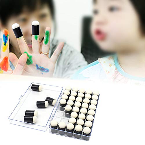 40pcs Finger Sponge Daubers with Storage Box for Painting Chalk Ink Card Making Drawing DIY Craft Handmade Finger Painting Sponge Set Craft Drawing Sponge Dauber Set Painting Projects-Daubers