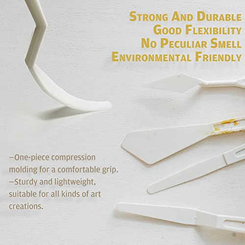 Plastic Spatula Palette Knives Set 30Pcs(5 Pack), KELIFANG Painting Knife for Mixing, Spreading, Scratching, Layering Colors, Thin and Flexible Art Tools for Carving, Oil, Acrylic, Watercolor Painting