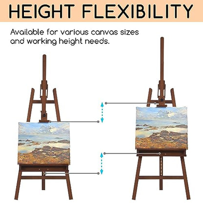 MEEDEN Large Easel Stand for Painting: Beech Wood Painting Easel for Adults - color: Walnut