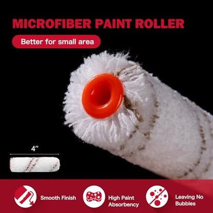 Mister Rui 16-Piece 4 Inch Paint Roller Kit with 5-in-1 Tool & Taping Knife