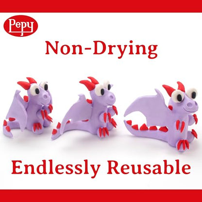 Pepy Plastilina Reusable and Non-Drying Modeling Clay Gift and Classroom Set; Set of 48 Bars, 1.4 Ounce Each, 2 Each of 24 Colors, Perfect for Arts and Crafts Projects, Multicolor