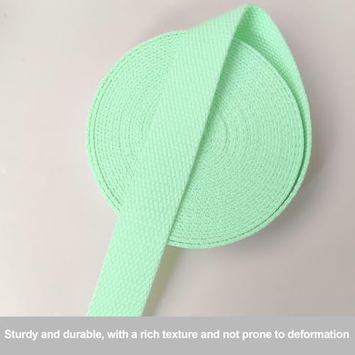 Heavy‑Duty Cotton Webbing Strap 1''x6yds Aqua for Bags | 2mm thick webbing for dog collars, backpack, bag handles, apron straps, slings, sewing repairs & DIY craft projects. - color: Aqua