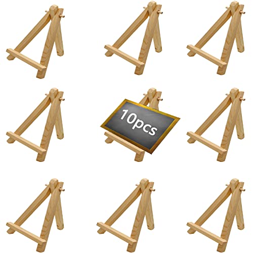 10 Pcs 7.5 Inch Mini Wood Display Easel, Tabletop Easels | Wooden Tripod Holder Stand for Displaying Photos, Picthres - style: 7.5 Inch