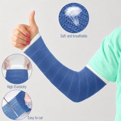 Geiserailie Blue 4 Rolls Fiberglass Casting Tape 2 in × 12 Ft Cast Orthopedic Moldable Medical Casting Tape - color: Blue