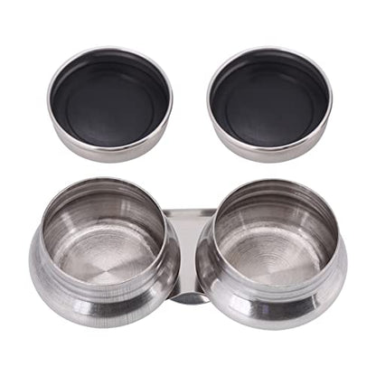 Haosie Double Dipper Palette Cup, Oil Painting Supplies, Stainless Steel Paint Palette Watercolor Water Container with Lid, Paint Water for Turpentine Turpenoid