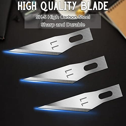 JETMORE 120 Pack Exacto Knife Blades 11, Hobby Knife Blades for Crafting | Exacto knife replacement blades suit paper, stencils and models, Art blades support precise carving, trimming and craft work - size: 120 Pack