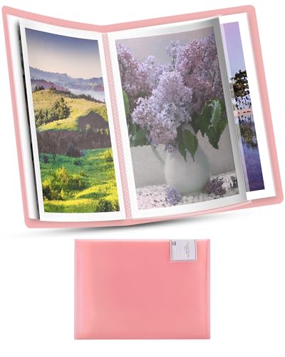 SXhyf A3 Diamond Painting Storage Book 16.5x12.1in for Display 60 Pages - color: Pink