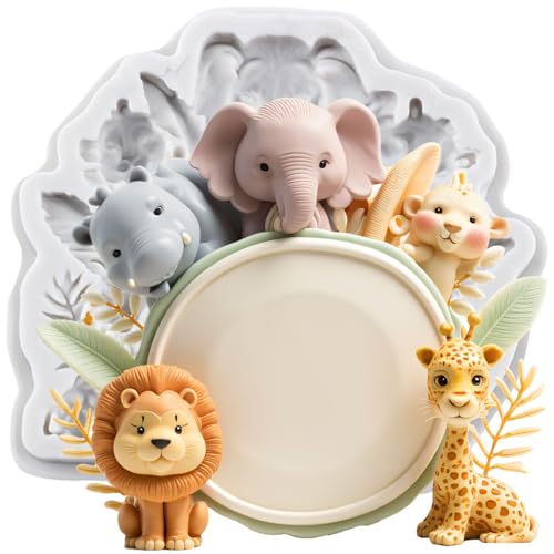 Animal Polymer Clay Mold Lion Elephant Giraffe Silicone Molds - color: Style I