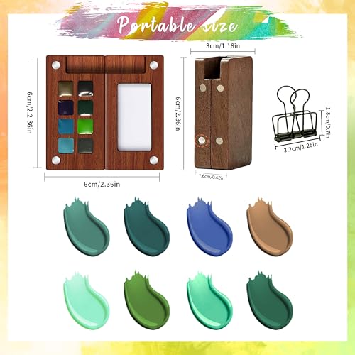 Mini Travel Watercolor Paint Set - Pocket 8-Color Paint Art Kit - color: 8 Colours C without sketchbook