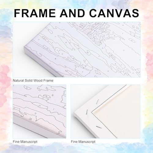 Yezavesu Framed Paint by Numbers Kit for Adults Beginner & Kids Ages 8-12, Easy Green Plant Paint by Numbers with Frame, DIY Number Painting for Adults Plants for Home Wall Decor Gift 8X 12 inch | With Frame Canvas 8x12 inch, DIY Acrylic Painting by Numbe