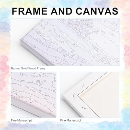 Yezavesu Framed Paint by Numbers Kit for Adults Beginner & Kids Ages 8-12, Easy Green Plant Paint by Numbers with Frame, DIY Number Painting for Adults Plants for Home Wall Decor Gift 8X 12 inch | With Frame Canvas 8x12 inch, DIY Acrylic Painting by Numbe