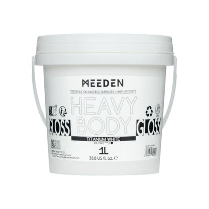 MEEDEN Titanium White Acrylic Paint: 1L /33.8oz Heavy Body Gloss Finish | Thick White Paint Non-Toxic for Canvas Crafts Furniture Painting - color: Titanium White - 1L