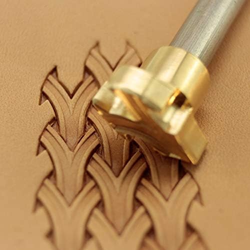 DandS ltd Basket Weave Leather Stamp Tool, Professional Metal Craft Tool for Leatherworking, Embossing, Carving & Stamping Projects, Belts, Wallets & DIY, Compatible with Mallet, #163B