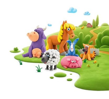 Hey Clay Animals - Claymate Doggie - Colorful Modeling Air Dry Clay for Kids - Air Dry Clay Kit 3 Cans with Fun Interactive App - color: Doggie
