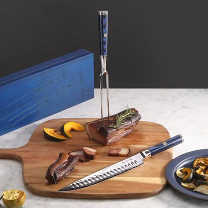 Cangshan KITA Series 2-Piece Carving Set With Ash Wood Box, High Carbon X-7 Damascus Steel, 501516 (2pc)