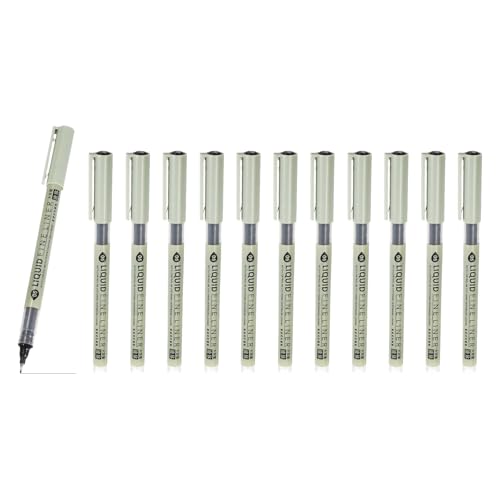PATIKIL Fineliner Pens, 12 Pcs Black 08 0.5mm Fineliner Marker Waterproof Ink Archival Drawing Pens Watercolor Art Supplies Set for Sketching Journaling Scrapbooking Artist Illustration - size: 08 0.5mm
