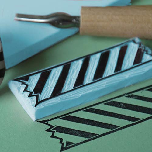ZOENHOU 20 PCS 4 x 6 Inch Blue Rubber Stamp Carving Blocks, Creative Soft Linoleum Block Stamp for Making Stamps Engraving Crafts Supplies - color: Blue