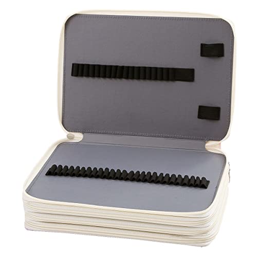 200 Slots Pencil Case 4-Layer Zipped Holder w/Handle - color: Marble-Purple, size: 200