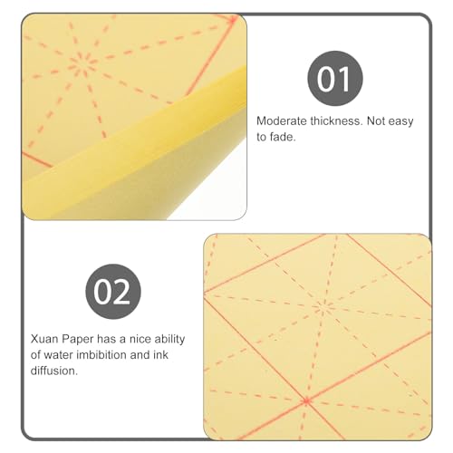 Healifty 150 Sheets Chinese Calligraphy Practice Paper | Grid Xuan-Style Rice Paper for Brush Writing, Chinese Characters, Japanese Kanji Practice and Beginner Calligraphy