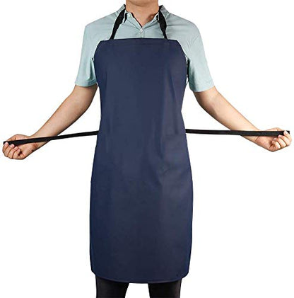 Waterproof PVC Apron, 41.5'' Long, Blue, Unisex Adult, Kitchen Cooking Work Apron - color: Blue-no Pocket
