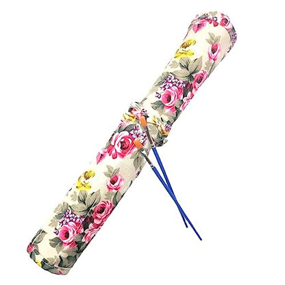 Funny live Paint Brush Holder Art Supplies, Artist Paint Brush & Storage Organizer Roll-Up Case Bag, Protect Acrylic Oil Watercolor Paintbrushes (Flower 22 Slot Pockets) - color: Flower 22 Slot Pockets