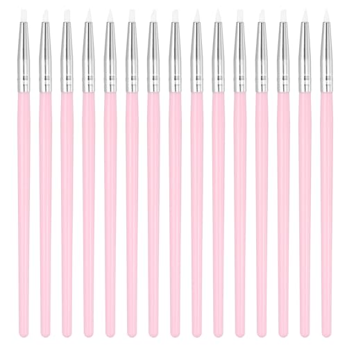 PATIKIL Silicone Clay Sculpting Tool, 15 Pcs Clay Shaping Tool Soft Rubber Modeling Dotting Tool for Pottery Clay Craft Painting Nail Rock, Pink/White (3mm) - color: Pink/White, size: 3mm