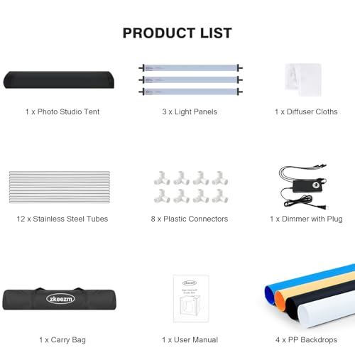 Photo Light Box, 39 inch Photography Light Box with 210 LEDs Lights & 4 Color Backgrounds Professional Dimmable Shooting Tent Kit for Large Product Photography - size: 39 x 39 inches