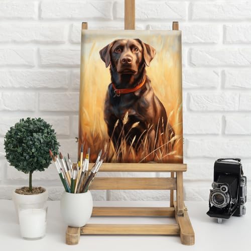 Natuyalo Framed Paint by Numbers Kit for Adults Beginner, Black Dog Adult Paint by Number Kits on Canvas with Frame, Animals Acrylic Paint by Numbers for Home Decor 12x16 Inch - color: Color-09