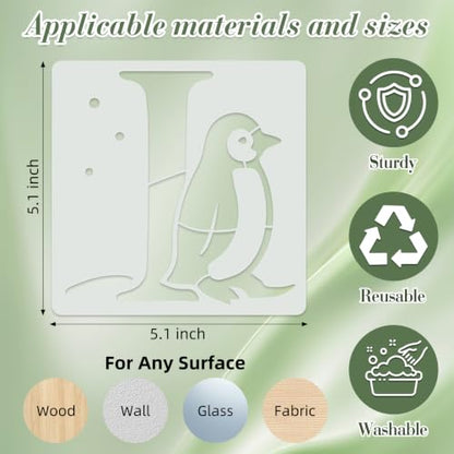 Letter Stencils for Crafts Reusable 36Pcs Number Stencils(5.1X5.1 inch) - color: Animal Letters