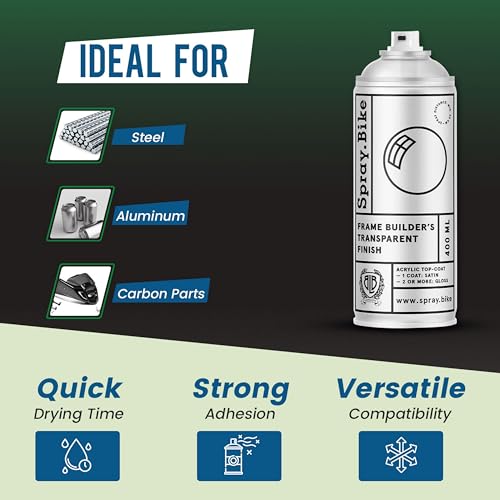 Spray.Bike Frame Builder's Transparent Finish - Clear Gloss | Protective Satin/Gloss Finish Spray for Steel, Aluminum, Carbon | Weatherproof Finishing Coat, 400ml - color: Clear - Gloss Finish