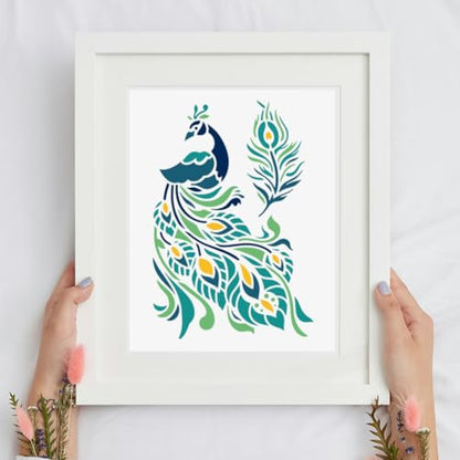 Peacock Animal DIY Painting Stencils for Wall Home Decor - style: Peacock