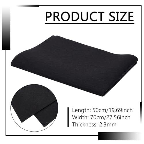 BENECREAT 27.5x19.6inch Chinese Calligraphy Drawing Felt Mat, Black Xuan Paper Painting Felt Desk Pad for Practice Calligraphy Traditional Chinese Painting, 3mm Thick