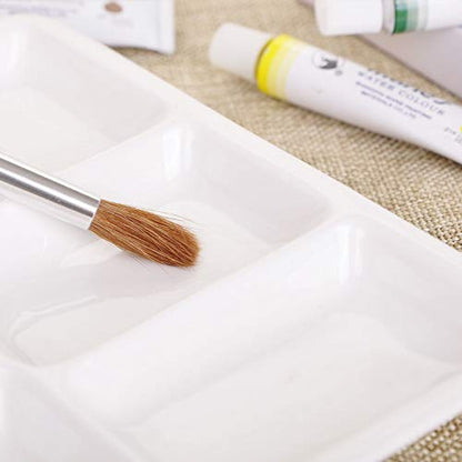 VanEnjoy White Square Ceramic Artist Paint Palette,Porcelain Watercolor Palette,Ceramic Mixing Tray for Watercolor Gouache Painting