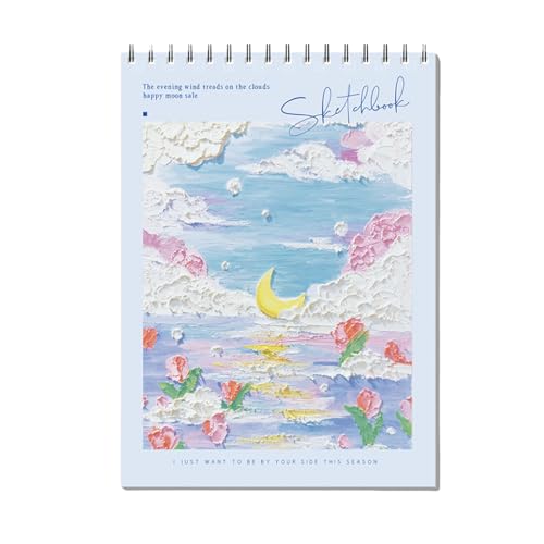 EOREA Blue Cover Cute Spiral Sketchbook 8x11.5 Drawing Pad - color: Blue
