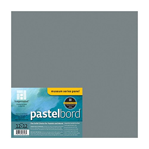 Ampersand Museum Series Pastelbord for Pastels, Charcoal, Pencils and Ink, Gray, 1/8 Inch Depth, 12X12 Inch (PB122) - color: Gray - 1/8 Inch Depth, size: 12" x 12" - Pack of 1