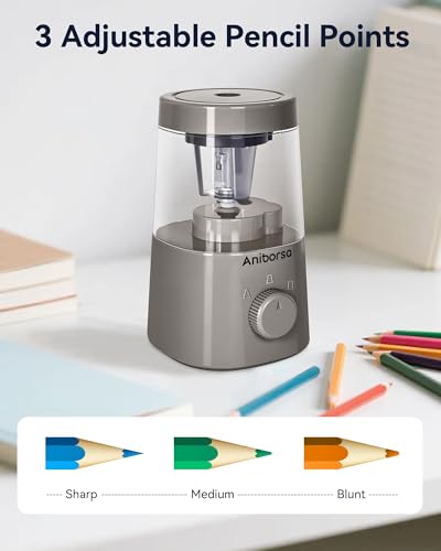 Electric Pencil Sharpener, Battery/USB Cord Operated, Gray - color: Gray