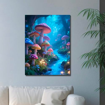 Muzagroo Art Diamond Paintings Kits for Adults 5D Round Full Drill Diamonds Art Kits for Beginners Diamond Art Paintings Gem Paintings Diamond Dots Kits 30x40cm (Mushroom) - color: Mushroom