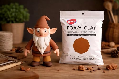 BOHS Foam Clay, Chocolate Brown Air Dry Modeling Clay, 1.1 lb - color: Chocolate, size: 500 g