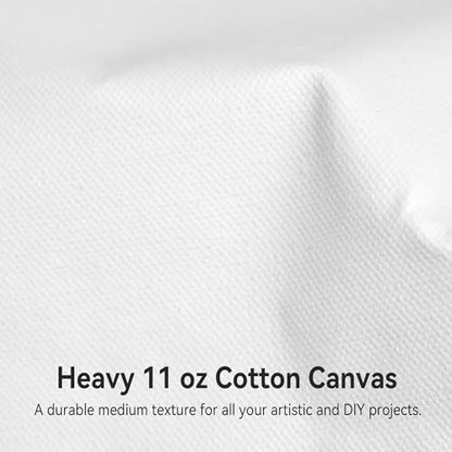 PHOENIX 12 Inch Wide x 3 Yard (9 Feet) Long Canvas Roll | 100% Cotton 11 Oz. Gesso Primed, Ready to Use Unstretched Professional Roll of Canvas for Oil & Acrylic Painting - size: 12 inch x 3 yard, style: 11 oz.